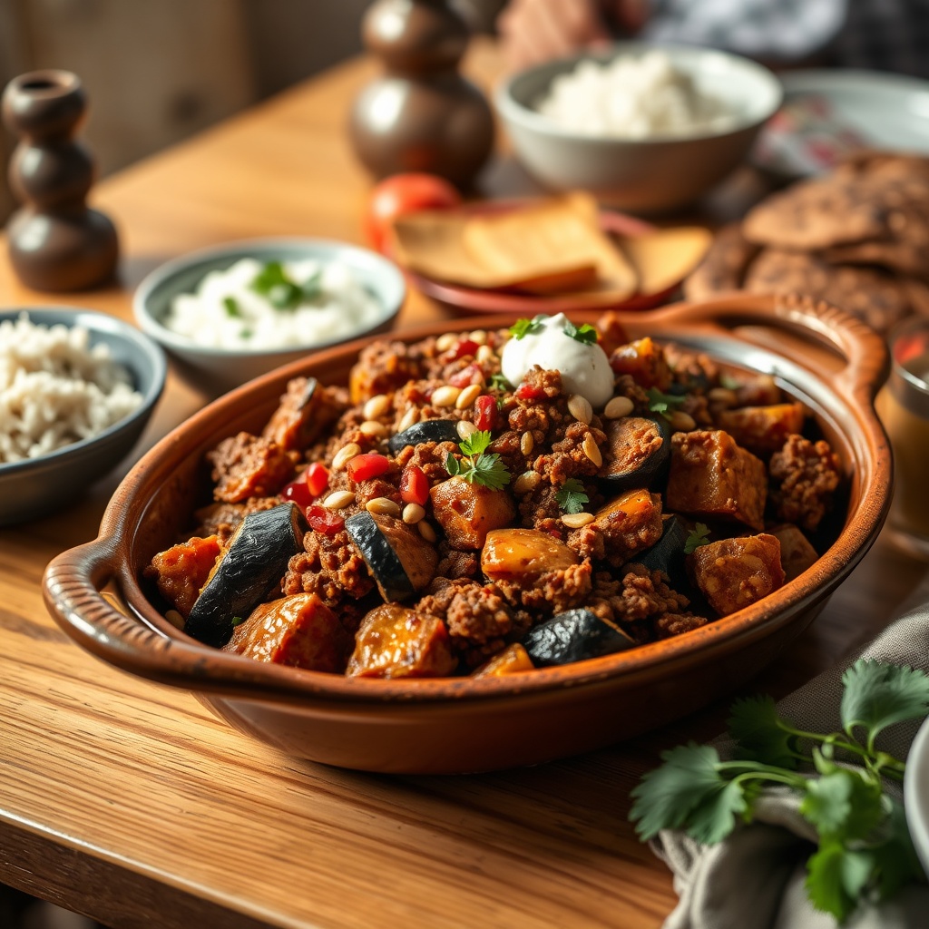 recette libanaise aubergine viande hachée