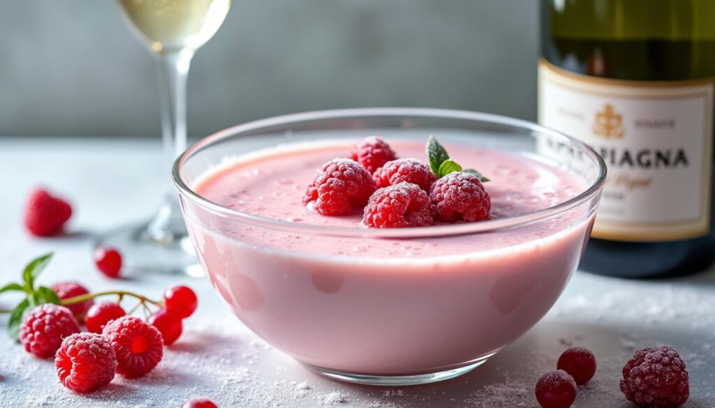 découvrez une recette facile de soupe de champagne aux fruits rouges surgelés, idéale pour un dessert léger et rafraîchissant.
