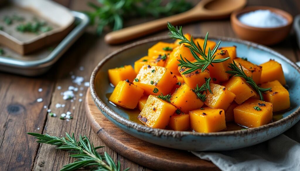 découvrez une recette simple et savoureuse de butternut au four, parfaite en accompagnement pour vos repas. facile à préparer, elle ravira vos papilles avec des saveurs délicates.