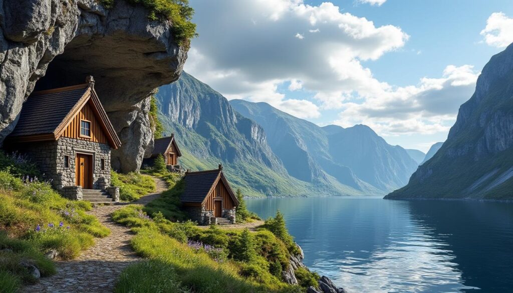 découvrez helleren au jøssingfjord, un site unique avec ses maisons troglodytes emblématiques et des sentiers de randonnée à travers une nature spectaculaire.