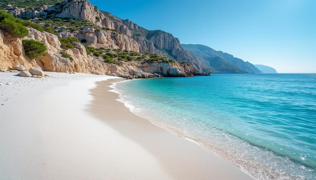 découvrez la plage du grand sperone en corse, un véritable paradis avec son sable blanc immaculé et ses eaux limpides, idéal pour se détendre et profiter de la beauté naturelle.