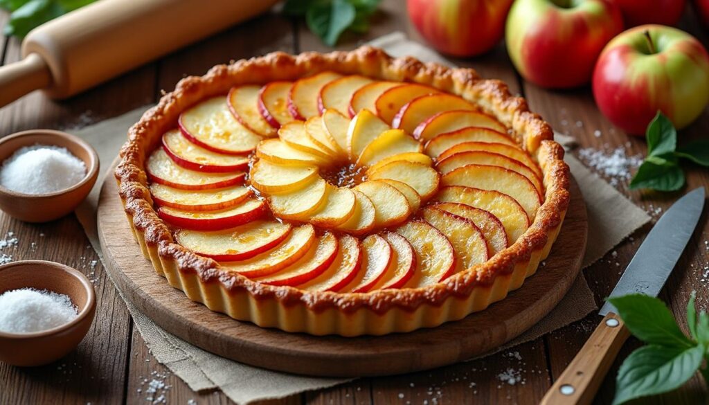 découvrez la recette facile et gourmande de la tarte normande aux pommes, un dessert classique alliant douceur des pommes et onctuosité de la crème.