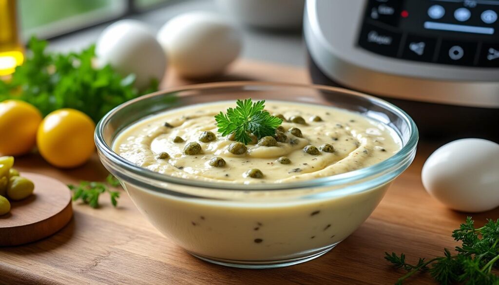 découvrez notre recette facile et rapide de sauce gribiche préparée au thermomix, parfaite pour accompagner vos plats avec une touche savoureuse et maison.