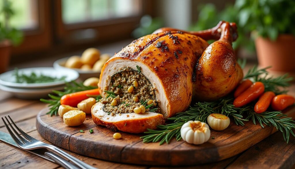 découvrez les temps de cuisson idéaux et les astuces indispensables pour réussir parfaitement votre rôti de chapon farci, un plat savoureux et élégant pour toutes vos occasions.