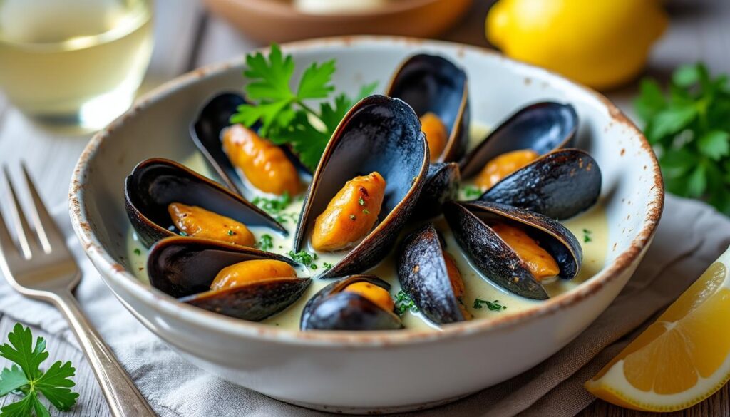 découvrez une recette facile et rapide de moules à la crème au vin blanc, parfaite pour un plat savoureux et convivial.