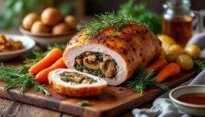 découvrez notre recette facile de rôti de chapon farci, accompagnée de conseils pour une cuisson parfaite et un résultat savoureux.