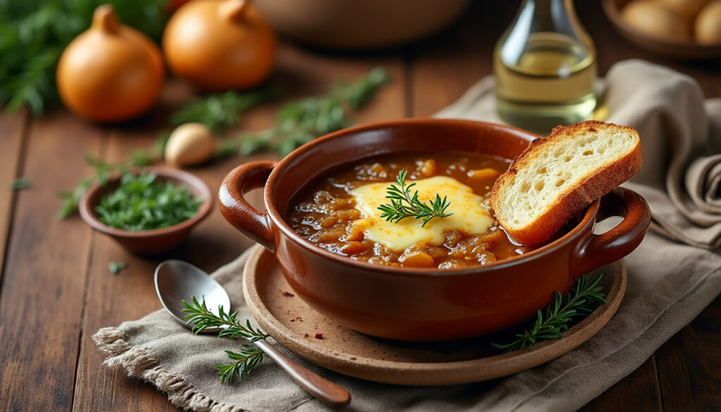 découvrez notre recette traditionnelle et facile de la soupe à l'oignon grand-mère, un plat réconfortant aux saveurs authentiques parfait pour toutes les occasions.