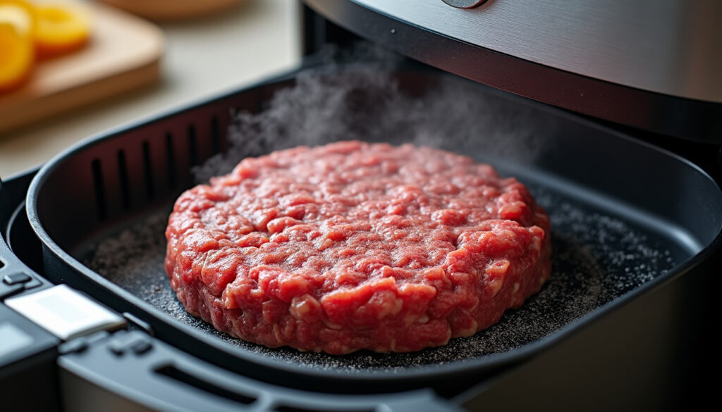 découvrez comment cuire rapidement et savoureusement votre steak haché surgelé à l'air fryer pour un repas délicieux en un rien de temps.
