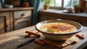 découvrez la recette traditionnelle de la teurgoule normande, un dessert à base de riz au lait parfumé à la cannelle, fondant et réconfortant.