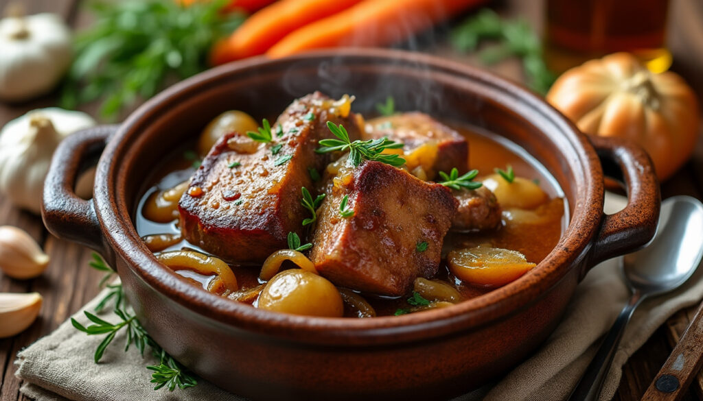 découvrez la recette traditionnelle de la joue de porc façon grand-mère, un plat mijoté savoureux et facile à préparer pour régaler toute la famille.