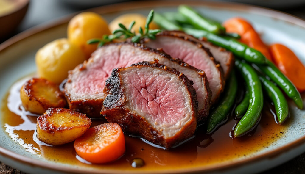 découvrez une recette facile et savoureuse de magret de canard accompagné de trois légumes, idéale pour un repas gourmand et équilibré.