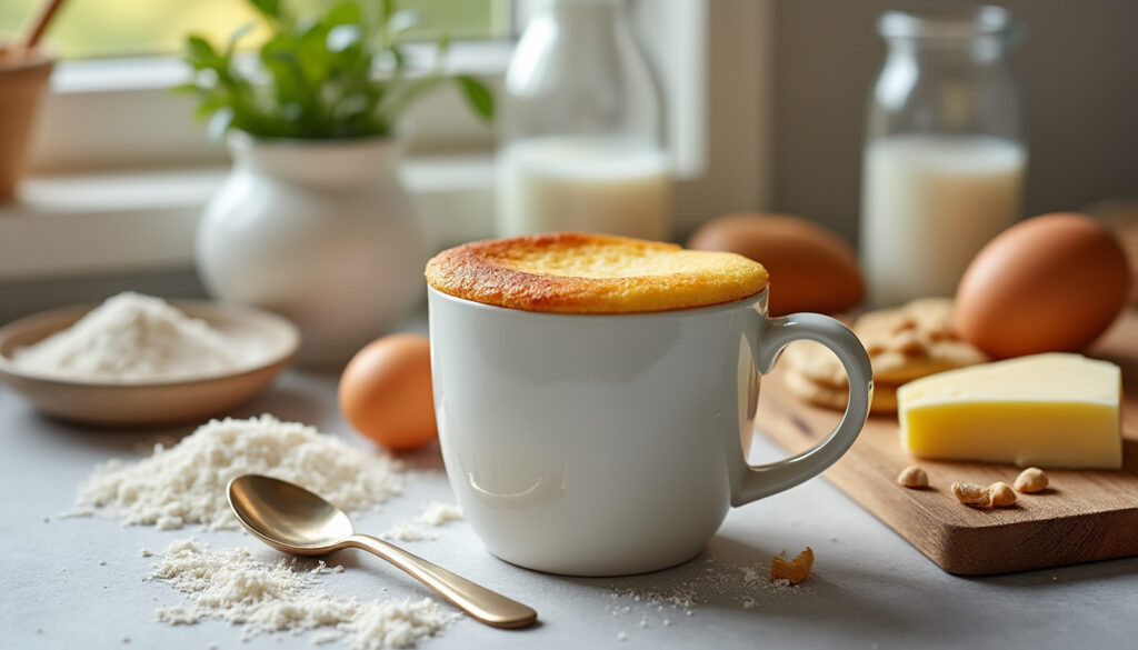 préparez un mug cake nature rapide et facile au micro-ondes : une recette simple, moelleuse et prête en quelques minutes pour une pause gourmande.